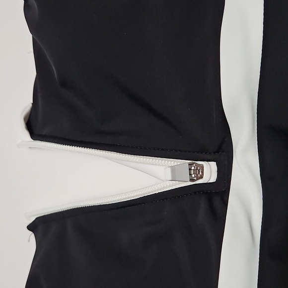 Lands' End Black and White Swim Suit Dress Adjstable Straps Zipper Front Size XS - Picture 9 of 13
